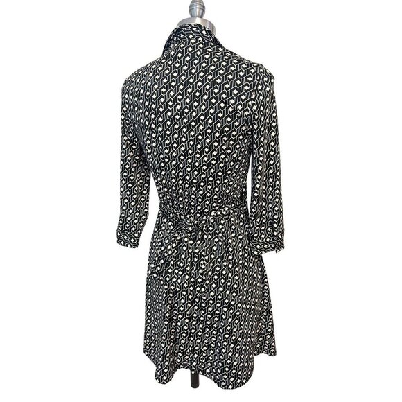 Julie Brown NYC Womens Geometric Print Wrap Dress 3/4 Sleeve Medium - Picture 3 of 5